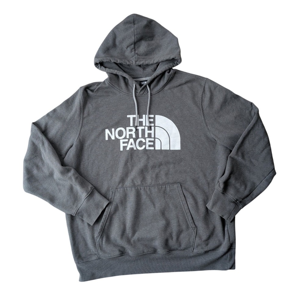 The North Face Mens XL Grey Half Dome Logo Pullover Hoodie Sweatshirt